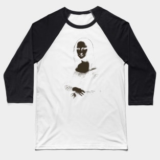 Darkish Brown Mono Color Mona Lisa Baseball T-Shirt